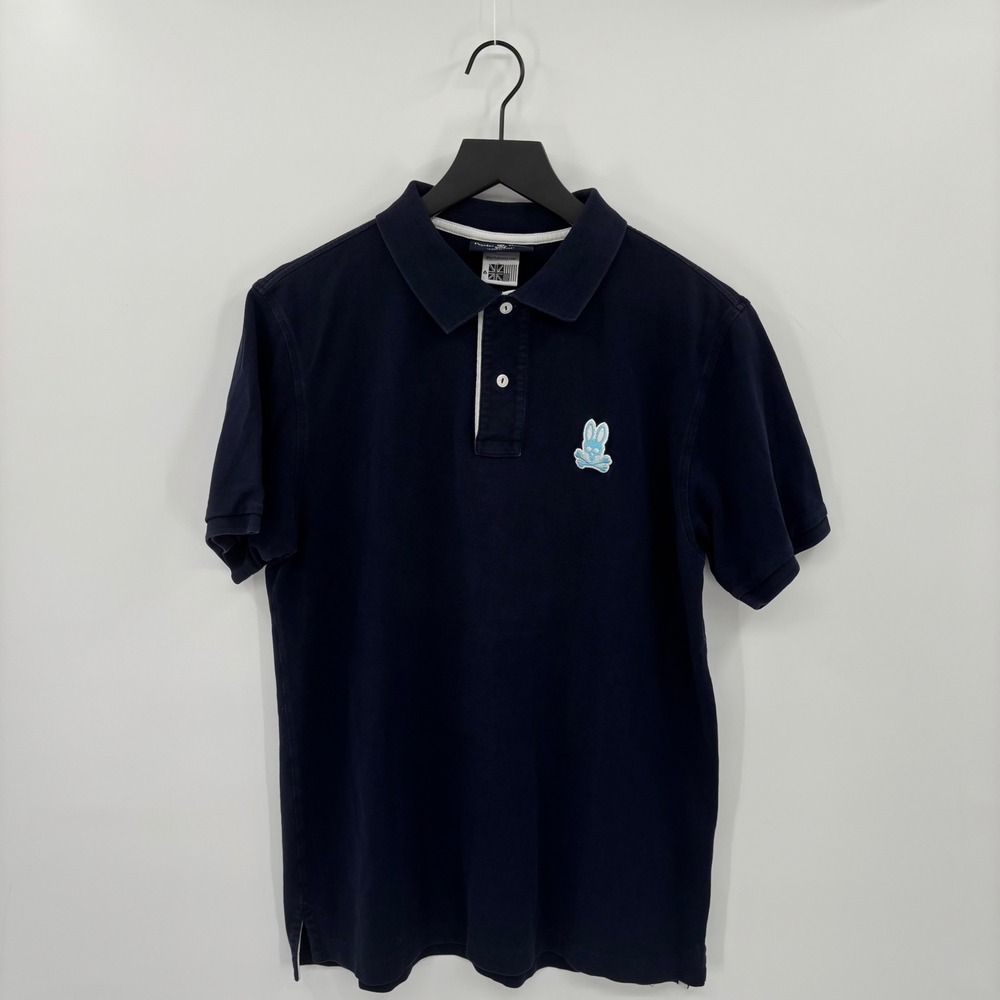 Psycho Bunny Polo Shirt Mens 6 XL Navy Blue Pima Cotton Logo Short Sleeve Luxury